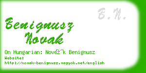 benignusz novak business card